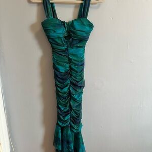Elegant Teal Ruched Dress